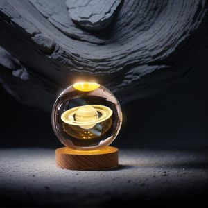 <b>3D</b> Art Luminous <b>Crystal</b> <b>Ball</b> Decoration <b>Solar</b> <b>System</b> Saturn Lamp <b>Crystal</b> Crafts <b>Crystal</b> Glass <b>Ball</b> with Led Lights - Product Image 3