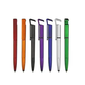 Support de téléphone portable stylet stylo à bille, stylo à bille en plastique avec nettoyeur d'écran