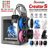 Imprimante 3D Creator 5 à 4 têtes d'impression, cadre ouvert, multicolore, 500 % plus rapide, zéro purge de résidus, calibrage entièrement automatique