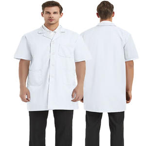 Batas de laboratorio de manga corta de algodón personalizables, uniformes de hospital de tamaño XL reutilizables cómodos, colores personalizados para médicos, enfermeras, OEM - Product Image 3