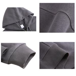 Sweat à capuche oversize décontracté pour homme TKAN388D, saison hivernale, poids lourd, 100% coton, garde au chaud, fermeture éclair de luxe, couleur unie, épaules tombantes - Product Image 3