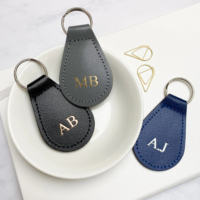 Porte-clés vierge en cuir PU de qualité supérieure personnalisé estampage à chaud marque lettre étiquette porte-clés porte-clés en cuir pour voiture