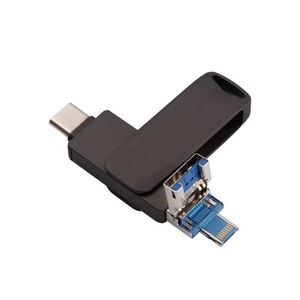 Unidad Flash USB 3.0 Transfronteriza Pingguo de 128 GB, Cuatro en Uno, Giratoria, Metálica, con Interfaz para Android Tipo-C, Computadora y Teléfono Móvil, Marca Ne - Product Image 3