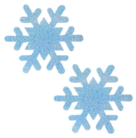 Vente en gros d'accessoires intimes jetables couleur magique à pois paillettes bleu flocon de neige couvre-poitrine gants de Noël mamelon