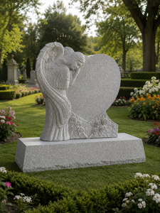 G635 Granite Angel Design Hand Carved Headstone Polished Surface Traditional Style Outdoor Use - Product Image 6