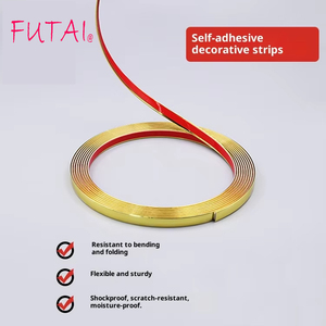 Magnifiques autocollants muraux décoratifs en PVC doré <span class=keywords><strong>CAILLOU</strong></span> pour fond de télévision, lignes et bandes texturées pour murs et panneaux décoratifs - Product Image 3