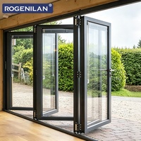 Puertas Plegables de Vidrio Doble con Aislamiento Acústico Rogenilan Florida, Puertas Plegables de Aluminio con Vidrio Low-E para Casas