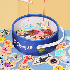 Jouets de pêche en mer emballés en baril, éducation précoce des enfants, développement cognitif, <span class=keywords><strong>jeu</strong></span> magnétique amusant pour les poissons, jeux parent-enfant - Product Image 4