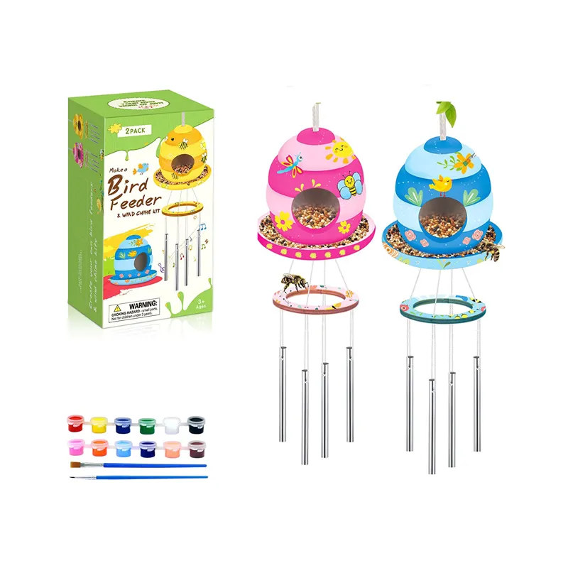 Fournitures d'usine DIY Arts Artisanat suspendus Oiseau manger maison carillons éoliens kit Jouets de dessin éducatifs Produit bon marché