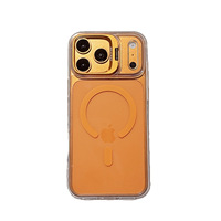 Coque de téléphone transparente magnétique anti-traces de doigts en PC pour iPhone 18 17 16 15 14 13 Pro Max 17 Air Plus avec support de téléphone et cadre de protection de l'appareil photo