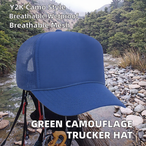Gorra Trucker de Malla Azul Ajustable de 5 Paneles, Gorra de Béisbol con Visera Microcurvada, Gorro Casual para Exteriores, Venta al por Mayor, Impresión de LOGO Personalizado - Product Image 2
