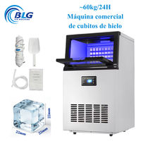 Machine à glaçons compacte en acier inoxydable BLG, entièrement automatique, commerciale, grande capacité 24h/24 pour restaurant et hôtel