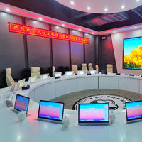 Système de conférence sans papier, table de conférence de 15,6 pouces, écran tactile rétractable, moniteur LCD, élévateur motorisé
