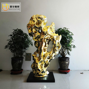 Escultura abstracta irregular de piedra Taihu de acero inoxidable Jiahua con acabado de espejo para montaje en suelo para decoración de paisajes de hoteles - Product Image 5