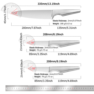 Ensemble de couteaux de chef best-seller (5 pièces) - Fabriqué en acier inoxydable, manche creux en acier inoxydable monobloc, avec support à couteaux, OEM - Product Image 5