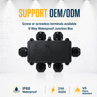 Boîtier de jonction étanche Greenway M686-6B 6 voies IP68 PC V0 ETL CE UKCA NSW CB RoHS pour les commerçants internationaux