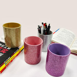 حامل منظم للقلم اللامع من الجلد موصى به حديثًا وحاوية تخزين مريحة لأقلام الرصاص وأواني الكتابة - Product Image 1