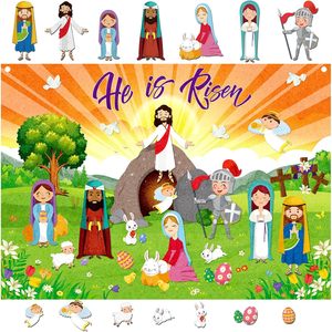 Nouveautés Montessori : Décoration murale <span class=keywords><strong>pour</strong></span> enfants, ensemble <span class=keywords><strong>en</strong></span> feutre de <span class=keywords><strong>Pâques</strong></span>, kit d'<span class=keywords><strong>activités</strong></span> Jésus, tableau d'histoires <span class=keywords><strong>pour</strong></span> fête et activité printanière - Product Image 2