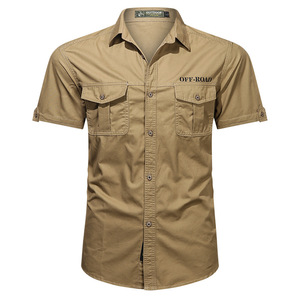 Camicia a maniche corte da <span class=keywords><strong>uomo</strong></span> con logo personalizzato all'ingrosso in puro cotone da <span class=keywords><strong>uomo</strong></span> - Product Image 2