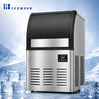 Machine à glaçons en acier inoxydable 68 kg/24 h, machine à glaçons commerciale pour hôtel et restaurant