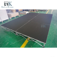 Scène modulaire de 20 cm de hauteur, durable, plateforme de scène en aluminium de 1,22 m x 1,22 m