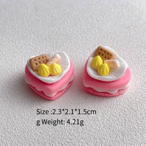 Breloques en résine 3D en forme de gâteau de dessin animé, effet brillant et effet goutte d'huile, pour décoration DIY avec colle crème et coque de téléphone portable - Product Image 6