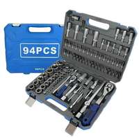 Ensemble d'outils de réparation automobile professionnel de 151 pièces, clé à cliquet à 72 dents, jeu de douilles métriques, kit d'outils manuels mécaniques Cr-V avec étui