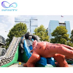 สไลเดอร์เป่าลมราคาถูกแบบใหม่ Kongo <span class=keywords><strong>Krazy</strong></span> สามเลน สวนสนุก สไลเดอร์เป่าลมขนาดใหญ่ลายคลื่นเขตร้อนสำหรับขาย - Product Image 3