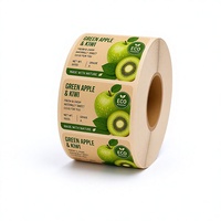 Étiquettes personnalisées en papier kraft pour bouteilles, autocollantes, imperméables, rouleaux d'étiquettes pour boissons, étiquettes d'emballage alimentaire