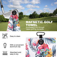 Toalla de Golf Personalizada del Fabricante, Toalla de Golf con Cinta Rosa, Toallas de Golf Magnéticas con Clip y Logotipo Personalizado