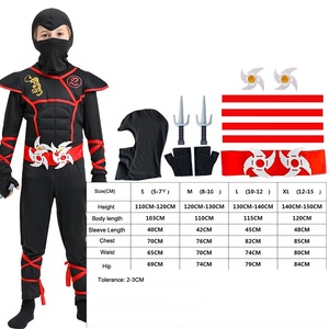 Macacão Infantil Atacado S-XXL para Meninos, Fantasia de Halloween com Calças Curtas Estilo Ninja e Chapéu para Apresentações de Verão e Inverno - Product Image 5
