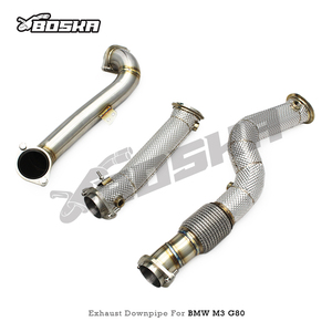 Custom in Stock 304 Stainless Steel Exhaust Downpipe or M3/M4 G80/G82 M2 G87 S58 3.0T 2021-2024 With <b>Heat</b> Shield - Product Image 2