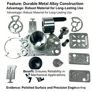 Componente de Acero Inoxidable Mecanizado por CNC, Superficie Pulida, Tolerancia de Precisión ±0.01mm, Certificado ISO 9001 RoHS - Product Image 1