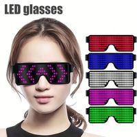 Lunettes de fête LED à 11 modes clignotants rapides, rechargeables par USB, lumineuses, jouets lumineux pour concerts de Noël