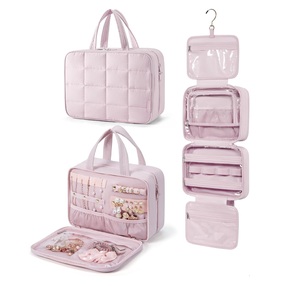Bolsa de Maquillaje Personalizada para Viaje, Bolsa de Cosméticos Acolchada, Bolsa de Aseo Portátil para Viaje con Organizador de Joyas - Product Image 4