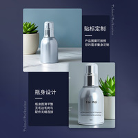 Flacon pompe airless double couche en acrylique argenté de luxe 30 ml pour fond de teint liquide, masques faciaux, crème pour le visage et crème contour des yeux