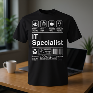 IT T-shirt Specialist Sarcastic Label unisex per adulti, manica corta, 100% cotone, girocollo, promozionale - Product Image 3