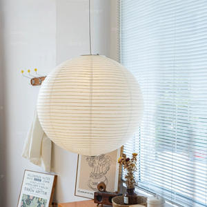 Lampu Gantung Gaya Wabi Sabi, Lampu Chandelier untuk Ruang Makan Dapur, Lampu Gantung Bola Kertas Beras - Product Image 2