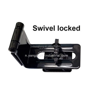 Fermoir de cadenas de sécurité en acier robuste loquets de verrouillage noir 4-1/2 "90 degrés ange serrure de porte loquet à moraillon et <span class=keywords><strong>agrafe</strong></span> pivotante - Product Image 3