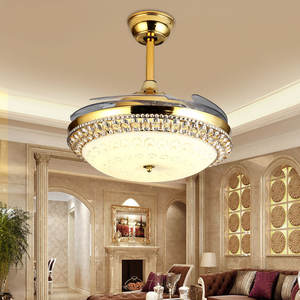 Plafonnier LED avec hélices invisibles de 36 w, <span class=keywords><strong>ventilateur</strong></span>-hélice, luminaire de plafond, idéal pour la cuisine, la salle à manger et le salon, couleur or - Product Image 3