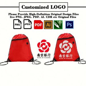 Wholesale 210d Polyester <b>Drawstring</b> <b>Backpack</b> Bag Custom Logo <b>Drawstring</b> Sports Gym Storage with Zipper for Shopping - Product Image 3