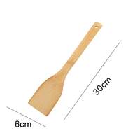Tourneur en bois de bambou organique 30x6cm Couverts de cuisine biodégradables naturels Ustensiles à fente pour bar