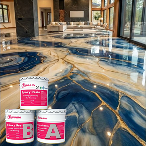 Vernice per Pavimenti in Marmo 3D Autolivellante 100% Solida, Impermeabile e Anti-UV, Sistema di Rivestimento in Resina Epossidica Metallica Senza Giunti Fai-da-Te - Product Image 1