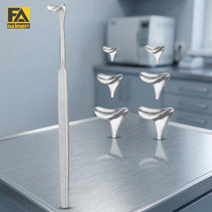 Retracteur de laiton Desmarres à poignée solide en acier inoxydable, instrument chirurgical manuel de classe I, taille 7x8mm - Product Image 5
