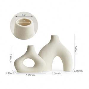 <span class=keywords><strong>Vase</strong></span> moderne en céramique blanche <span class=keywords><strong>pour</strong></span> décor minimaliste Vases à fleurs creux et mats de la <span class=keywords><strong>pampa</strong></span> <span class=keywords><strong>pour</strong></span> Boho Home Wedding Party Room Dinner Table - Product Image 2