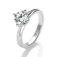 Bague en Moissanite 1CT Plaqué Or Blanc 18K Argent 925 D VVS1 Coupe Ronde Coupe Ovale avec Certificat GRA Grande Promotion du Magasin