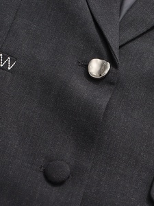A11210 <span class=keywords><strong>Blazer</strong></span> <span class=keywords><strong>Grigio</strong></span> da <span class=keywords><strong>Donna</strong></span>: Giacca Formale Oversize con Cuciture a Contrasto - Capospalla Elegante per Ufficio/Casual - Product Image 5