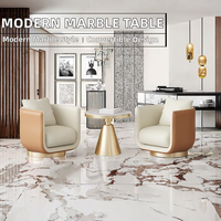 Ensemble de tables basses convertibles modernes de luxe en marbre avec design en verre, durables et écologiques, pour salon, mobilier de maison en solde