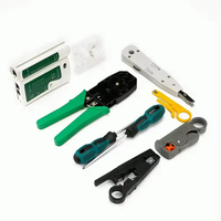 Kit complet d'outils pour câbles LAN RJ45 : Pince à sertir, testeur de réseau, outil de raccordement pour l'installation de câbles Cat5, Cat5e, Cat6, RJ11