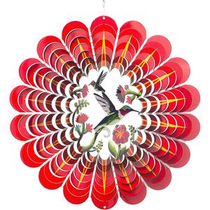 Commercio all'ingrosso di campanelli eolici in metallo produttore colibrì scultura cinetica artigianato decorazioni per la casa appeso giardino 3D <span class=keywords><strong>Wind</strong></span> Spinner - Product Image 1